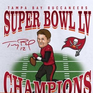 Retro Tom Brady Caricature Super Bowl Shirt